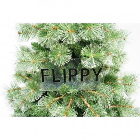Brad artificial de Craciun tip pin, pentru interior/exterior, inaltime 210 cm, diametru 125 cm, 980 ramuri, Flippy, verde, suport metalic inclus [4]