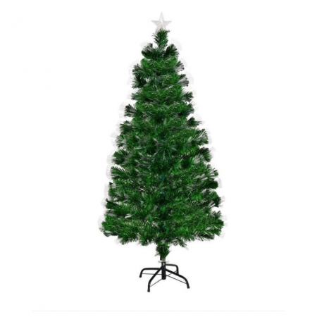 Brad Artificial Luminos de Craciun, Flippy, 1.8 m inaltime , Ramuri cu Fibra Optica, Multicolor, Suport Metalic Inclus [0]