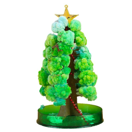 Casă și camping - Brad Copac de Hartie Infloritor pe Apa, Flippy, Jucarie Brad Magic Infloritor de Craciun, Crestere Lenta in 8-24 h, Decoratiune de Craciun, 16.5 x 9.5 x 9.5 cm, Verde