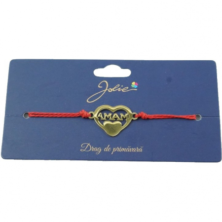 Sub 99 Lei - Bratara Aurie Inox Mama in Inima