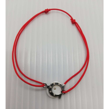 Bratara cu Nod Dublu Argint 925, Potcoava cu Sidef [2]