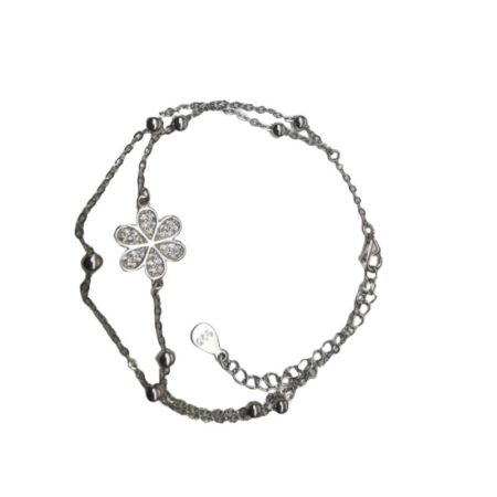 Bratara Dubla din Argint 925 Floare si Bilute, 2.76 g [1]