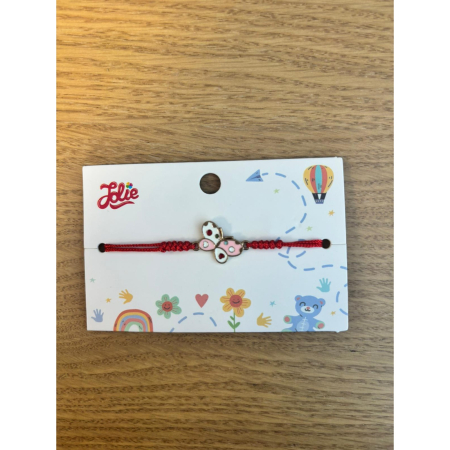 Martisor Bratara Copii - Bratara Jolie cu Impletitura pentru Copii Model Fluturas, Roz Multicolor