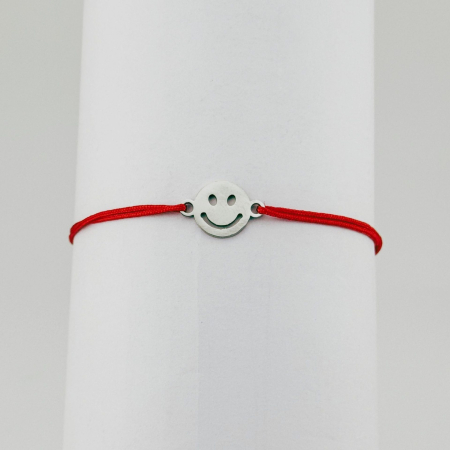 Bratara Martisor pentru Dama, Jolie, Model Smile, Set 12 bucati, Pandativ Argintiu din Inox cu Snur Rosu Ajustabil [2]