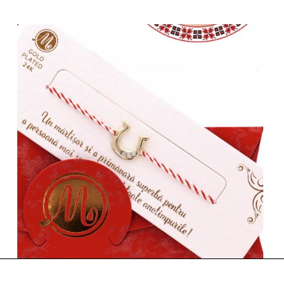 Bratara Placata cu Aur 24k - Bratara Placata cu Aur 24k, Snur Alb Rosu, Model 3