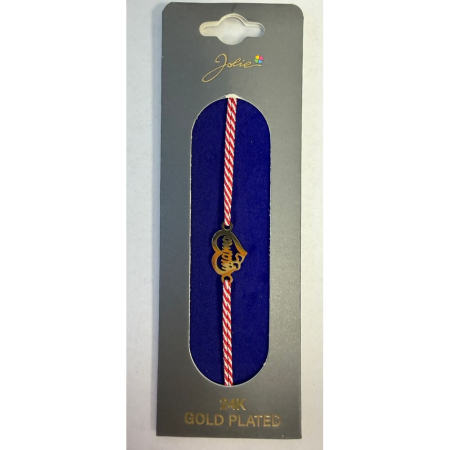 Bratara Placata cu Aur 24k - Bratara Placata cu Aur 24k, Snur Rosu, Model 8