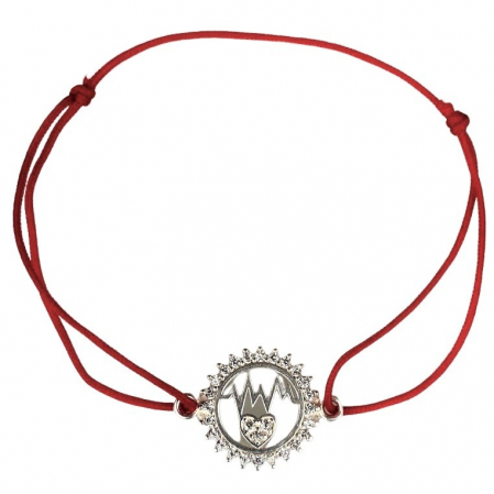 Sub 99 Lei - Bratara Snur Reglabil, Argint 925, Cerc Cu Puls Si Inima, 1.3 g, 2 cm x 1.5 cm