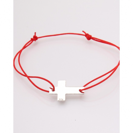 Bratara Snur Reglabil, Argint 925, Cruce, Jolie Silver, 0.55 g, 1.5 cm x 1 cm [1]