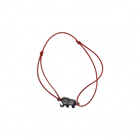 Sub 99 Lei - Bratara Snur Reglabil, Argint 925, Elefant Cu Pietre, Jolie Silver, 0.7 g, 1.5 cm x 0.8 cm