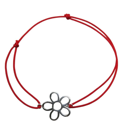 Bijuterii argint - Bratara Snur Reglabil, Argint 925, Floare 5 Petale, Jolie Silver, 1.1 g, 2 cm x 2 cm