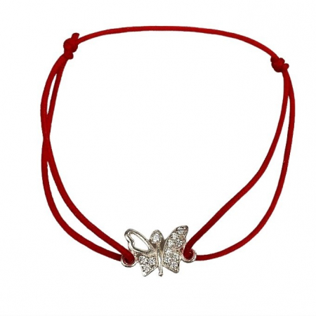 Bratara Snur Reglabil, Argint 925, Fluture Cu Pietre, Jolie Silver, 0.6 g, 1.5 cm x 1 cm [1]