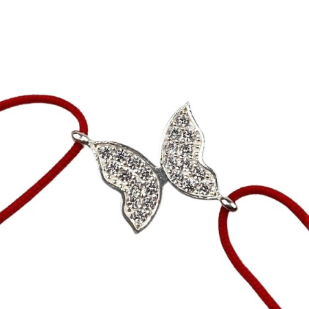 Bratara Snur Reglabil, Argint 925, Fluture Cu Zirconii, Jolie Silver, 0.9 g, 2 cm x 1.2 cm [3]