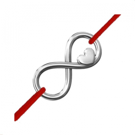 Bratara Snur Reglabil, Argint 925, Infinit Cu Inima, Jolie Silver, 0.5 g, 1.5 cm x 0.5 cm [1]