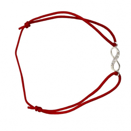 Bratari cu snur - Bratara Snur Reglabil, Argint 925, Infinit cu Minizirconii, Jolie Sliver, 0.5 g, 1.5 cm x 0.5 cm