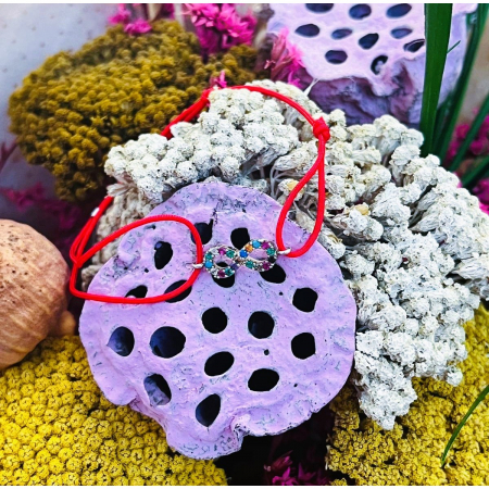 Bratara Snur Reglabil, Argint 925, Infinit Cu Zirconiu Colorat, Jolie Silver, 0.6 g, 1.8 cm x 0.5 cm [2]