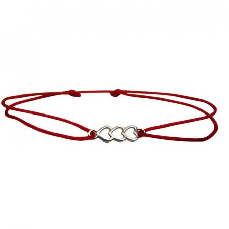 Bratara Snur Reglabil, Argint 925,  Sir Inimioare, 0.5 g, 2 cm x 0.5 cm [1]