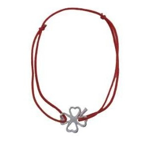 Sub 99 Lei - Bratara Snur Reglabil, Argint 925, Trifoi Cu Coada, Jolie Silver, 0.6 g, 1.5 cm x 1 cm