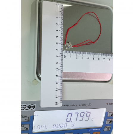 Bratara Snur Reglabil, Argint 925, Trifoi cu Zirconii Colorate, Jolie Silver, 0.8 g, 1.5 cm x 1.3 cm [4]