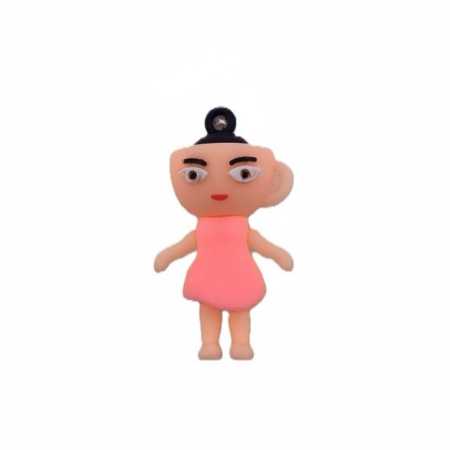 Jucarii creative - Breloc de Chei din Silicon, Flippy, Figurina Brainrot Ballerina Cappuccina, 4 cm, Roz