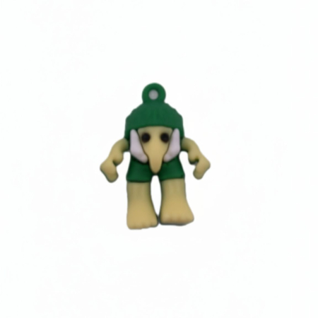 Jucarii creative - Breloc de Chei din Silicon, Flippy, Figurina Brainrot Brr Brr Patapim, 3,5 cm, Verde