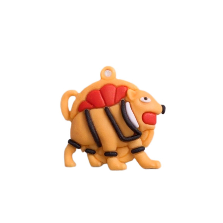 Jucarii creative - Breloc de Chei din Silicon, Flippy, Figurina Brainrot Burbaloni Luliloli, 3,5 cm, Portocaliu