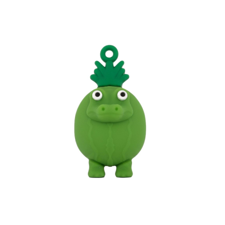 Jucarii creative - Breloc de Chei din Silicon, Flippy, Figurina Brainrot Gingobalo Gingobali, 4 cm, Verde