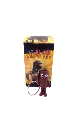 Breloc de Chei din Silicon, Flippy, Figurina Brainrot Tung Tung Sahur, 4 cm, Maro [1]