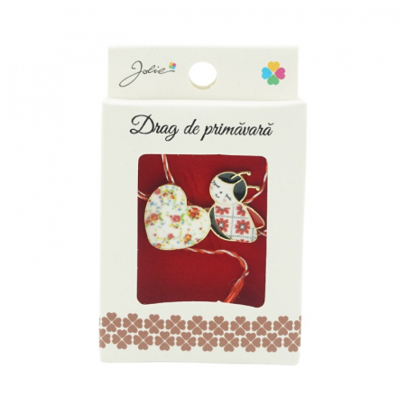 Martisoare Brosa Primavara - Brosa Mica in Cutie Buburuza cu Inima