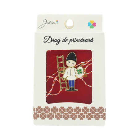 Martisoare Brosa Primavara - Brosa Mica in Cutie Cosar Norocos