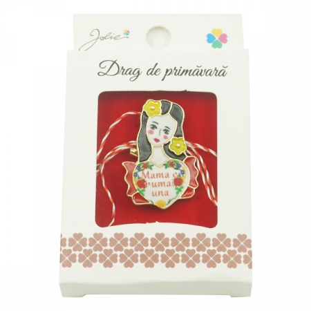 Martisoare Brosa Primavara - Brosa Mica in Cutie Jolie model Mama e Numai Una