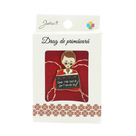 Martisoare Brosa Primavara - Brosa Mica in Cutie Profesoara