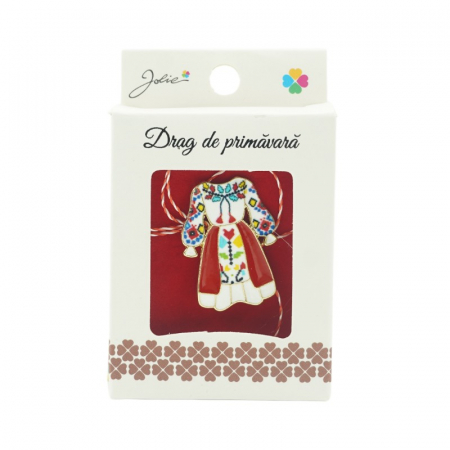 Martisoare Brosa Primavara - Brosa Mica in Cutie Rochie