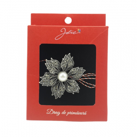 Martisoare Brosa Vintage - Brosa Vintage in Cutie Floare cu Perla