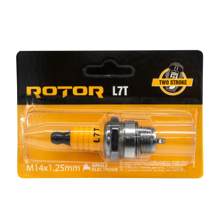 Alte piese pentru drujbe - Bujie de aprindere pentru motoare in doi timpi ROTOR L7T, 1 electrod, filet M14 × 1,25 mm, bax 10 bucati