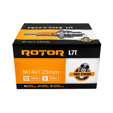 Bujie de aprindere pentru motoare in doi timpi ROTOR L7T, 1 electrod, filet M14 × 1,25 mm, bax 10 bucati [1]