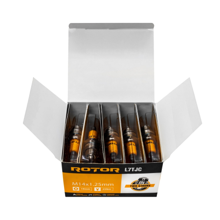 Bujie de aprindere pentru motoare in doi timpi ROTOR L7TJC, 3 electrozi, filet M14 × 1,25 mm, bax 10 bucati [4]