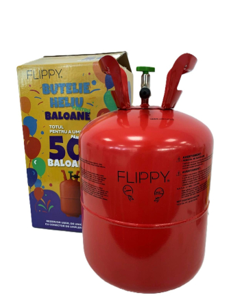 Butelie Heliu de Unica Folosinta, Butelie pentru 50 Baloane Latex, Ideala pentru Petreceri si Evenimente, 13l, 24x24x42, Rosu [1]