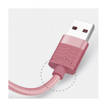 Cablu date Fineblue F-C7 MicroUSB Roz Auriu 1 m [3]
