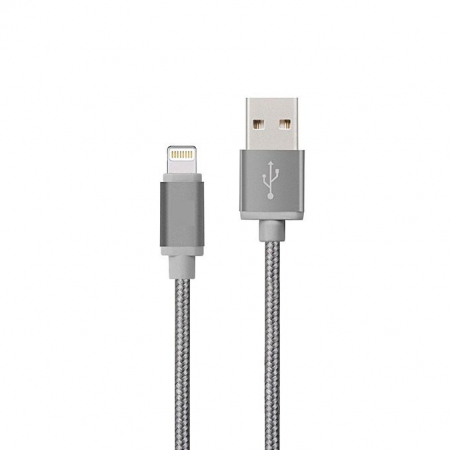 Cablu date Fineblue F-U5 metalic 1 Micro + 1 Lightning Argintiu [5]