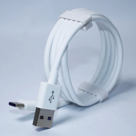 Cablu Date si Incarcare Flippy, SX-22, USB la Type-C, 3A Fast Charge, 1 m, cip protectie  invelis rezistent la indoire TPE, Alb [1]