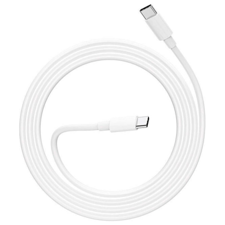 GSM - Cablu de Date pentru Telefon, Flippy, Cablu TYPE-C to TYPE-C Universal, Compatibil cu iOS si Android, Power Delivery 60W 130 cupru, 2 M, Simplu, Alb