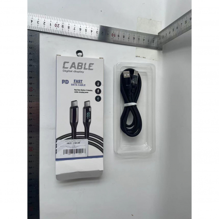 Cablu de Date Type C + USB, Flippy, Încarcare Super Rapida, 120 W, Afișaj Digital LED, 1 m, Negru [10]