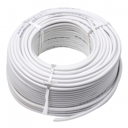 Prelungitoare & cabluri electrice - Cablu electric de curent, 100 m 3 x 2.5 alb