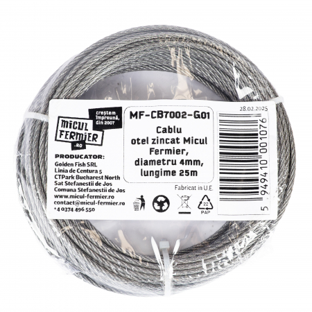 Cablu otel zincat Micul Fermier, diametru 4mm, lungime 25m [2]