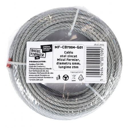 Cablu otel zincat Micul Fermier, diametru 6mm, lungime 25m [2]