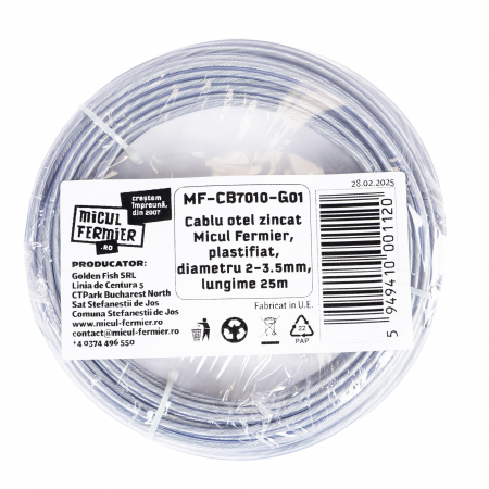 Cablu otel zincat Micul Fermier, plastifiat, diametru 2-3.5mm, lungime 25m [2]