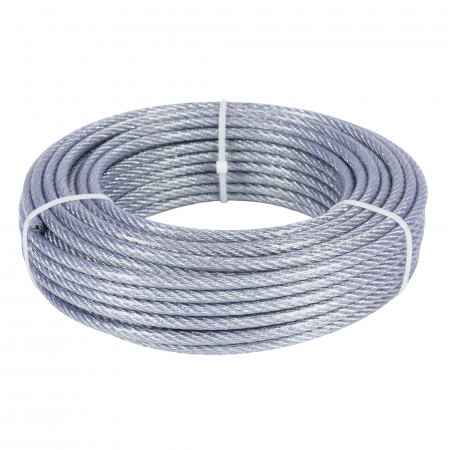 Pentru Casa si Camping - Cablu otel zincat Micul Fermier, plastifiat, diametru 4-5.5mm, lungime 25m