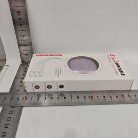 Cablu Retractabil Universal pentru Telefon, Flippy, Universal 3in1 pentru Orice Tip de Telefon, Micro-USB, Lightning, TYPE-C, 1.2M, Mov [2]