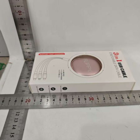 Cablu Retractabil Universal pentru Telefon, Flippy, Universal 3in1 pentru Orice Tip de Telefon, Micro-USB, Lightning, TYPE-C, 1.2M, Roz [2]