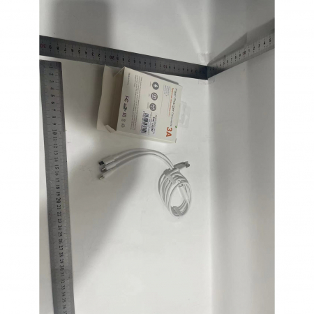 Cablu USB 3in1 Flippy SX - 21, USB la micro USB/USB-C/compatibil iphone, 3A, 1.2m (alb) [6]